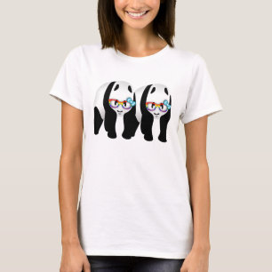 Funny Gay Pride Hipster Pandas T-Shirt