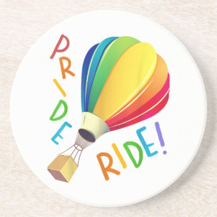 Funny Gay Pride Hot Air Ballon Rainbow Ride Gays Getränkeuntersetzer