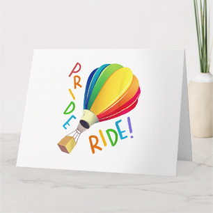 Funny Gay Pride Hot Air Ballon Rainbow Ride Gays Karte