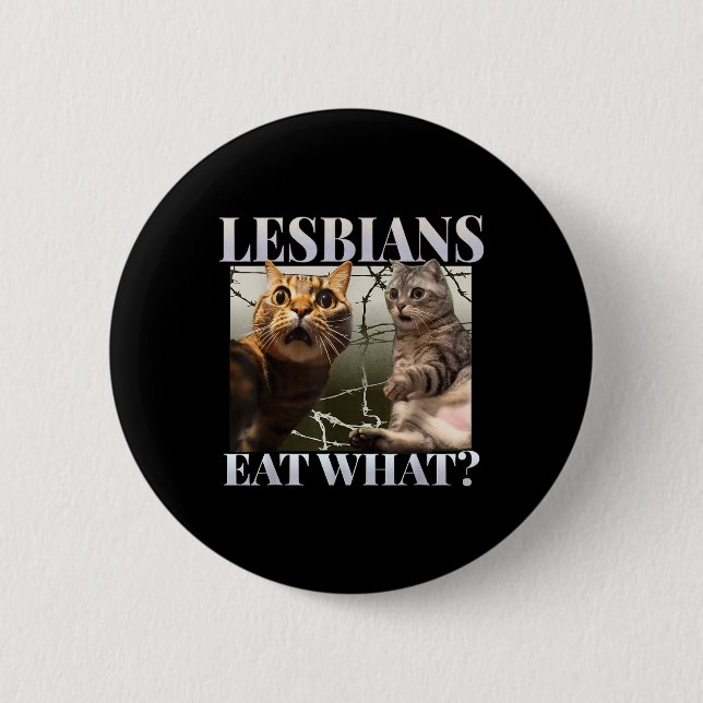 Funny Gay Pride Lesbians essen was Que Lgbtq Blac Button (Vorderseite)