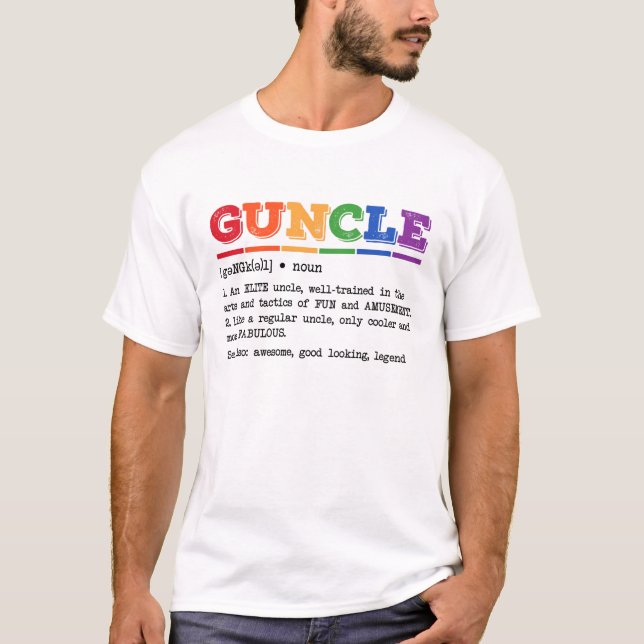 Funny Gay Uncle Pride Rainbow Guncle Definition  T-Shirt (Vorderseite)