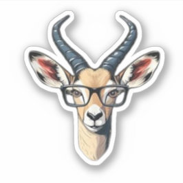 Funny Gazelle Gesicht für Safari und Brillenliebha Aufkleber