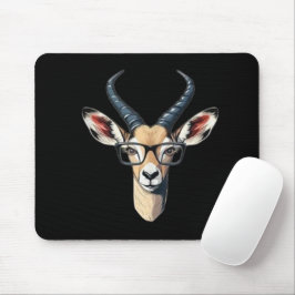 Funny Gazelle Gesicht für Safari und Brillenliebha Mousepad