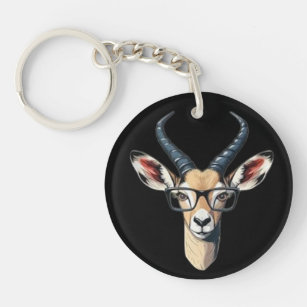 Funny Gazelle Gesicht für Safari und Brillenliebha Schlüsselanhänger