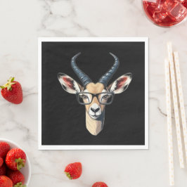Funny Gazelle Gesicht für Safari und Brillenliebha Serviette