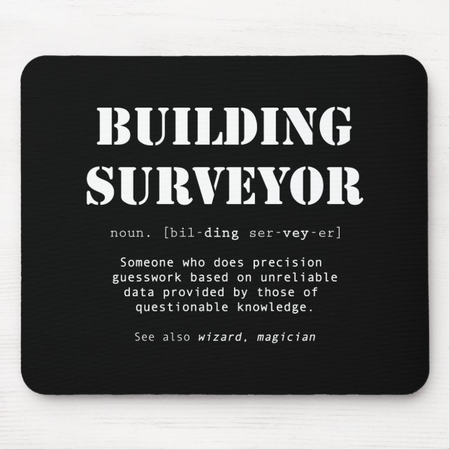 Funny Gebäude Surveyor Dictionary Gift Mousepad (Vorne)