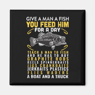Funny geben einem Mann ein Fisch Fischer Zitat Fis Magnet