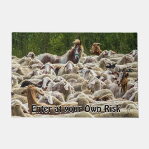 Funny geben Sie bei Ihrem eigenen Risiko Farm Tier Fußmatte