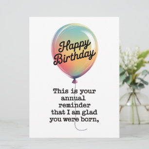 Funny Geburtstag Ich bin froh, dass Sie Geboren wa Karte