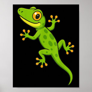 Funny Gecko Lizard Animal Lover Boys Girls Kinder Poster