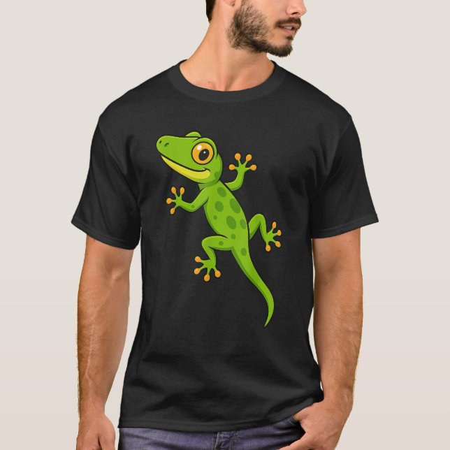 Funny Gecko Lizard Animal Lover Boys Girls Kinder T-Shirt (Vorderseite)