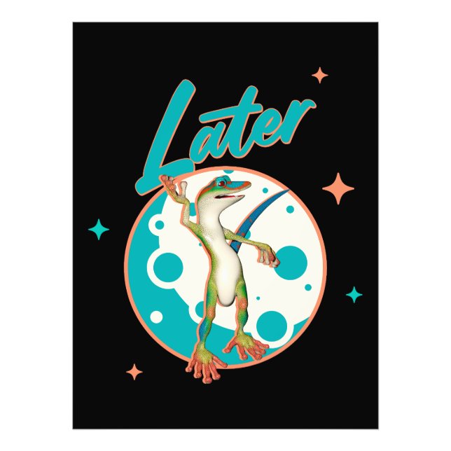 Funny Gecko Spater Fotodruck (Vorne)