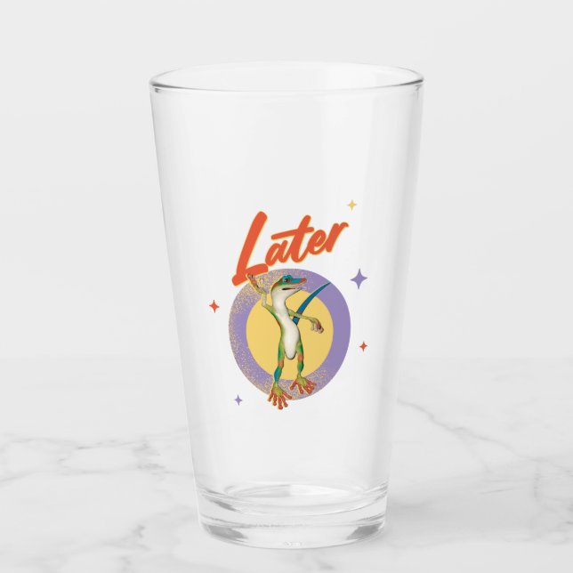 Funny Gecko Spater Glas (Vorderseite)