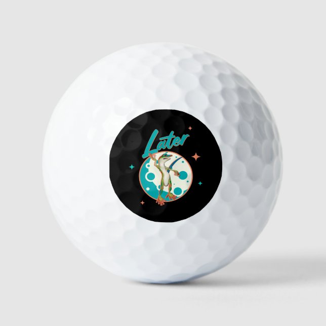 Funny Gecko Spater Golfball (Vorderseite)