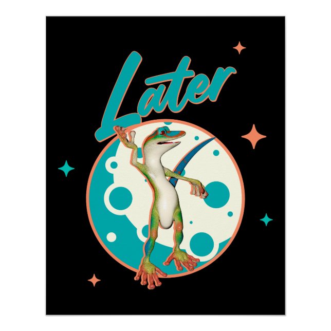 Funny Gecko Spater Poster (Vorderseite)