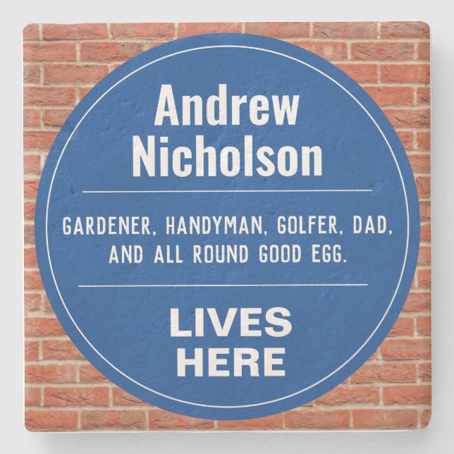 Funny Gedenkstätte Wall Plaque Steinuntersetzer (Vorderseite)