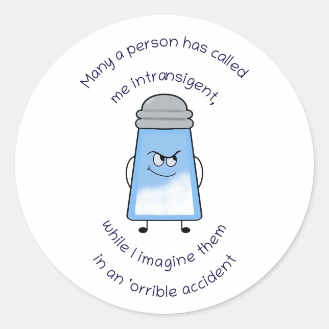 Funny Gedicht Salty Couplet Stick "'Orrible Accide Runder Aufkleber (Vorderseite)