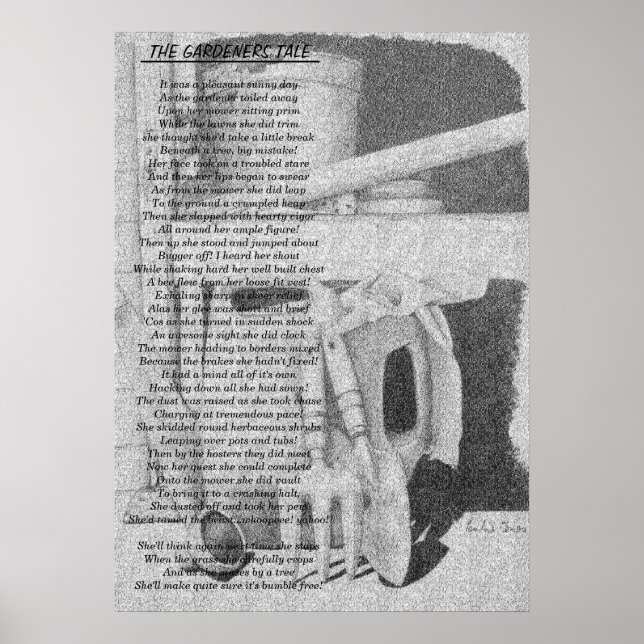 Funny Gedicht und Stillleben Garden Tools Art Post Poster (Vorne)