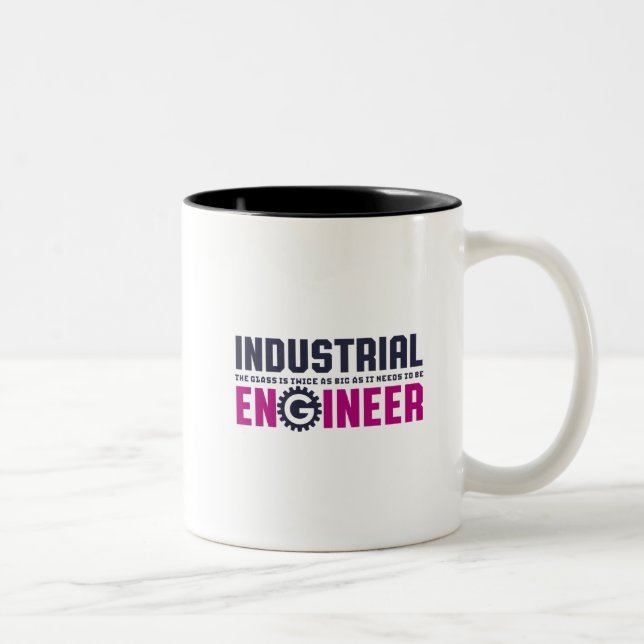 Funny Geek Engineer Industrieingenieur Zweifarbige Tasse (Rechts)