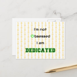 Funny Geek gewidmet nicht besessen Postkarte