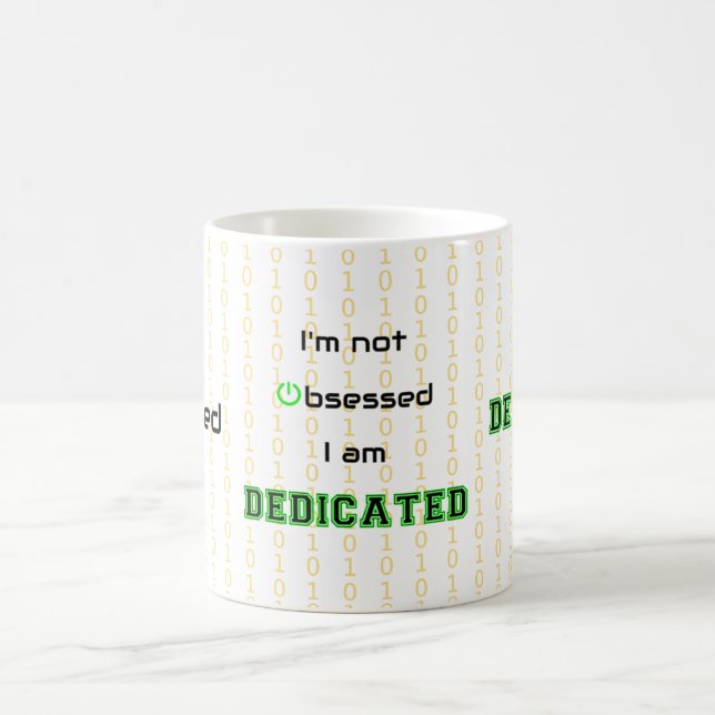 Funny Geek gewidmet nicht besessen Zweifarbige Tasse (Mittel)