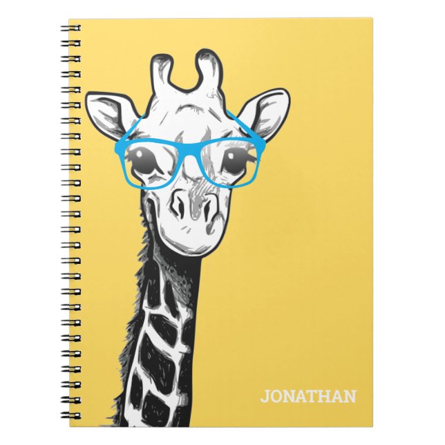 Funny Geek Giraffe Name Notebook Notizblock (Vorderseite)