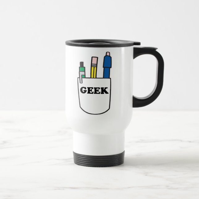 Funny GEEK Pocket Protector Reisebecher (Rechts)