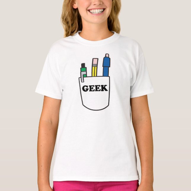 Funny GEEK Pocket Protector T-Shirt (Vorderseite)
