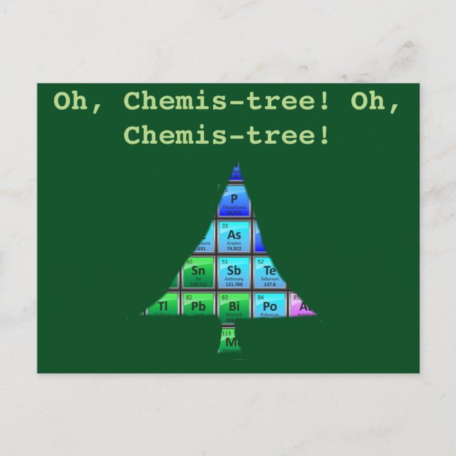 Funny Geek Pun: Oh, Chemis-Baum! Postkarte (Vorderseite)
