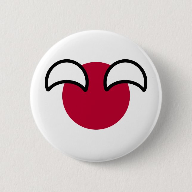 Funny Geeky Japan Countryball Flag Button (Vorderseite)