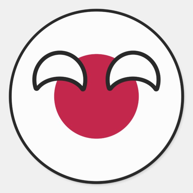 Funny Geeky Japan Countryball Flag Runder Aufkleber (Vorderseite)