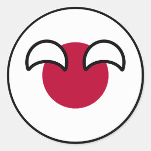 Funny Geeky Japan Countryball Flag Runder Aufkleber