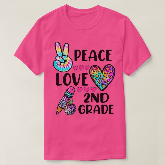 Funny Gefärbte Krawatte Peace Liebe 2. Klasse zurü T-Shirt (Design vorne)