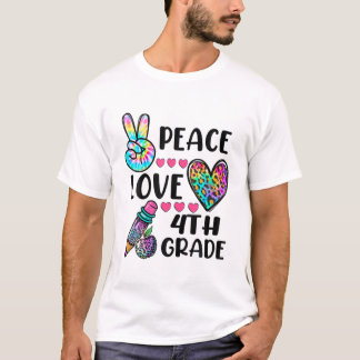 Funny Gefärbte Krawatte Peace Liebe 4. Klasse zurü T-Shirt