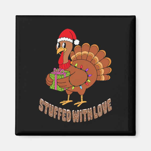 Funny gefüllt mit Liebe Weihnachten Türkei Lichter Magnet (Vorne)