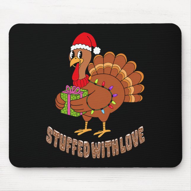 Funny gefüllt mit Liebe Weihnachten Türkei Lichter Mousepad (Vorne)