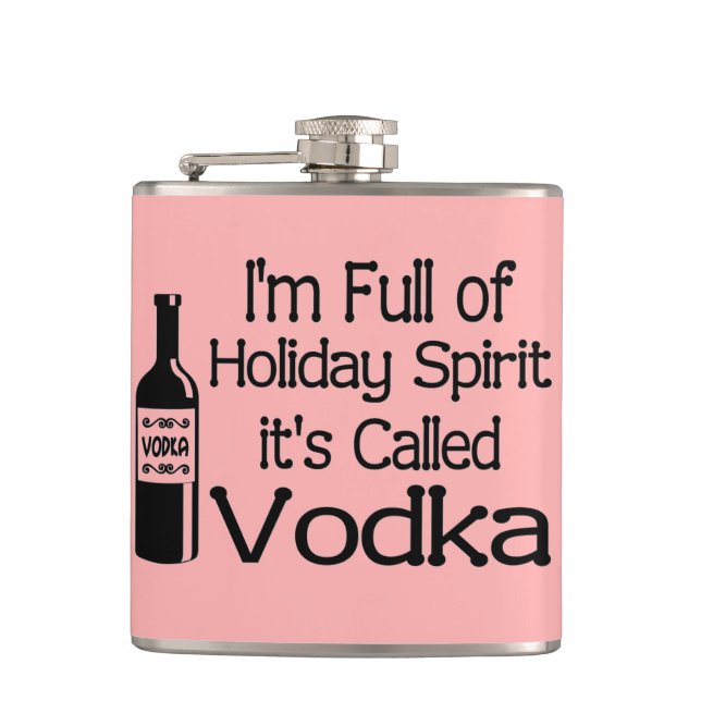 Funny gefüllt Weihnachts-Urlaub Vodka Geist Flachmann (Vorderseite)