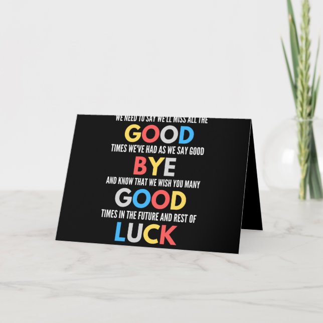 Funny geht weg Farewell Karte (Vorderseite)