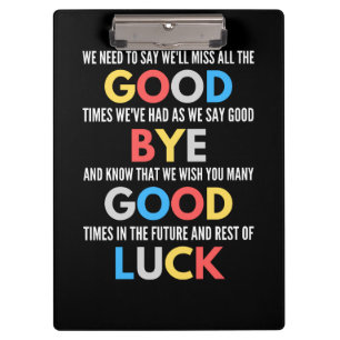 Funny geht weg Farewell Klemmbrett