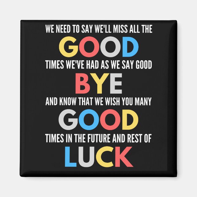 Funny geht weg Farewell Magnet (Vorne)