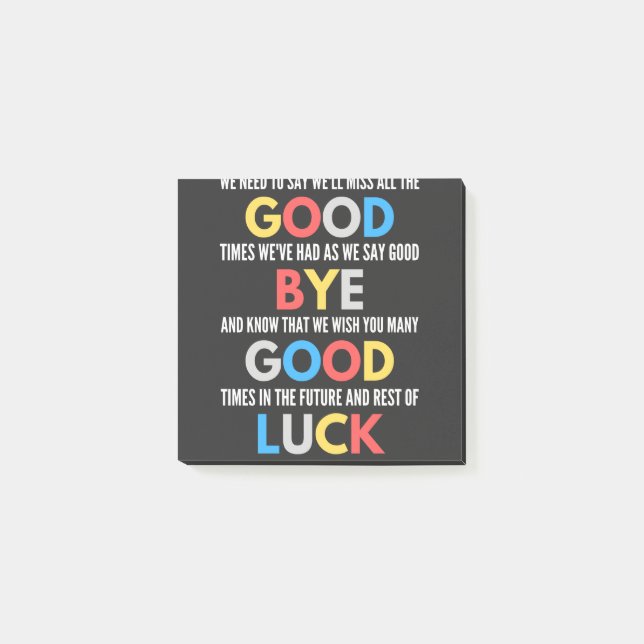 Funny geht weg Farewell Post-it Klebezettel (Vorderseite)