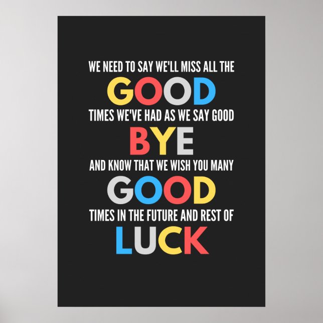 Funny geht weg Farewell Poster (Vorne)