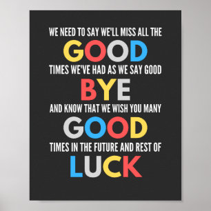 Funny geht weg Farewell Poster