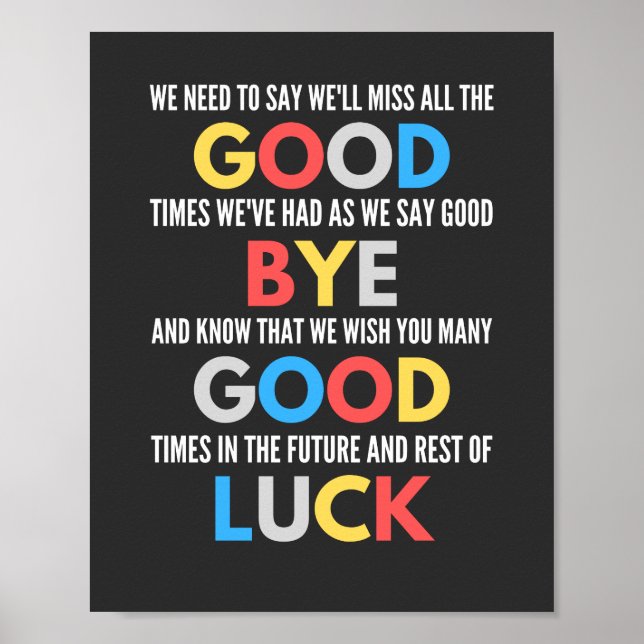 Funny geht weg Farewell Poster (Vorne)