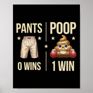 Funny Gekackt Toilette Spaß Kacke Boxing Meme Pant Poster