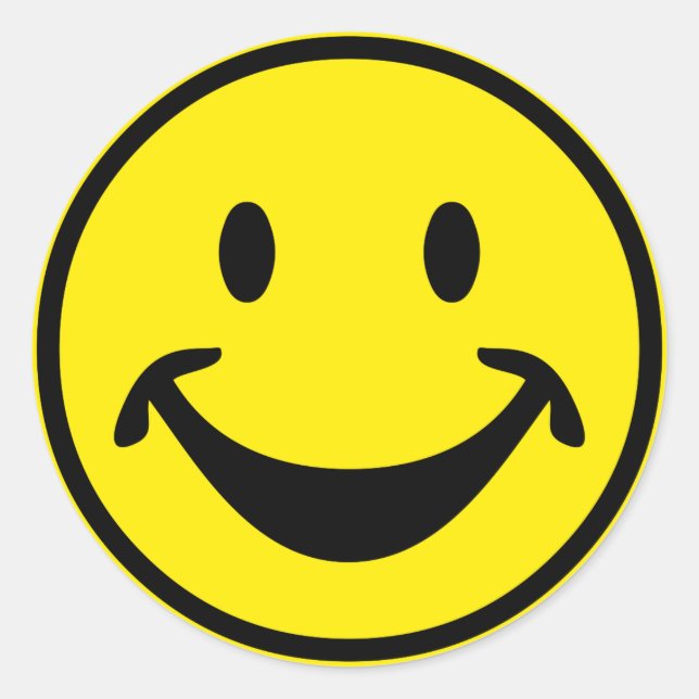 Funny gelb + dein Backg. Ideen Runder Aufkleber (Vorderseite)