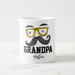Funny gelb Klassen und Schnurrbart Custom Opa Jumbo-Tasse