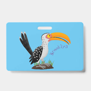 Funny Gelb Tannenvogel Safari Cartoon Ausweis