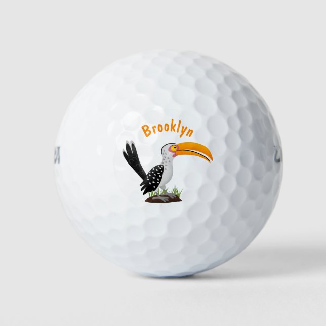 Funny Gelb Tannenvogel Safari Cartoon Golfball (Vorderseite)