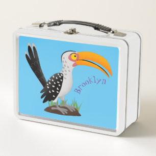 Funny Gelb Tannenvogel Safari Cartoon Metall Brotdose